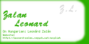 zalan leonard business card